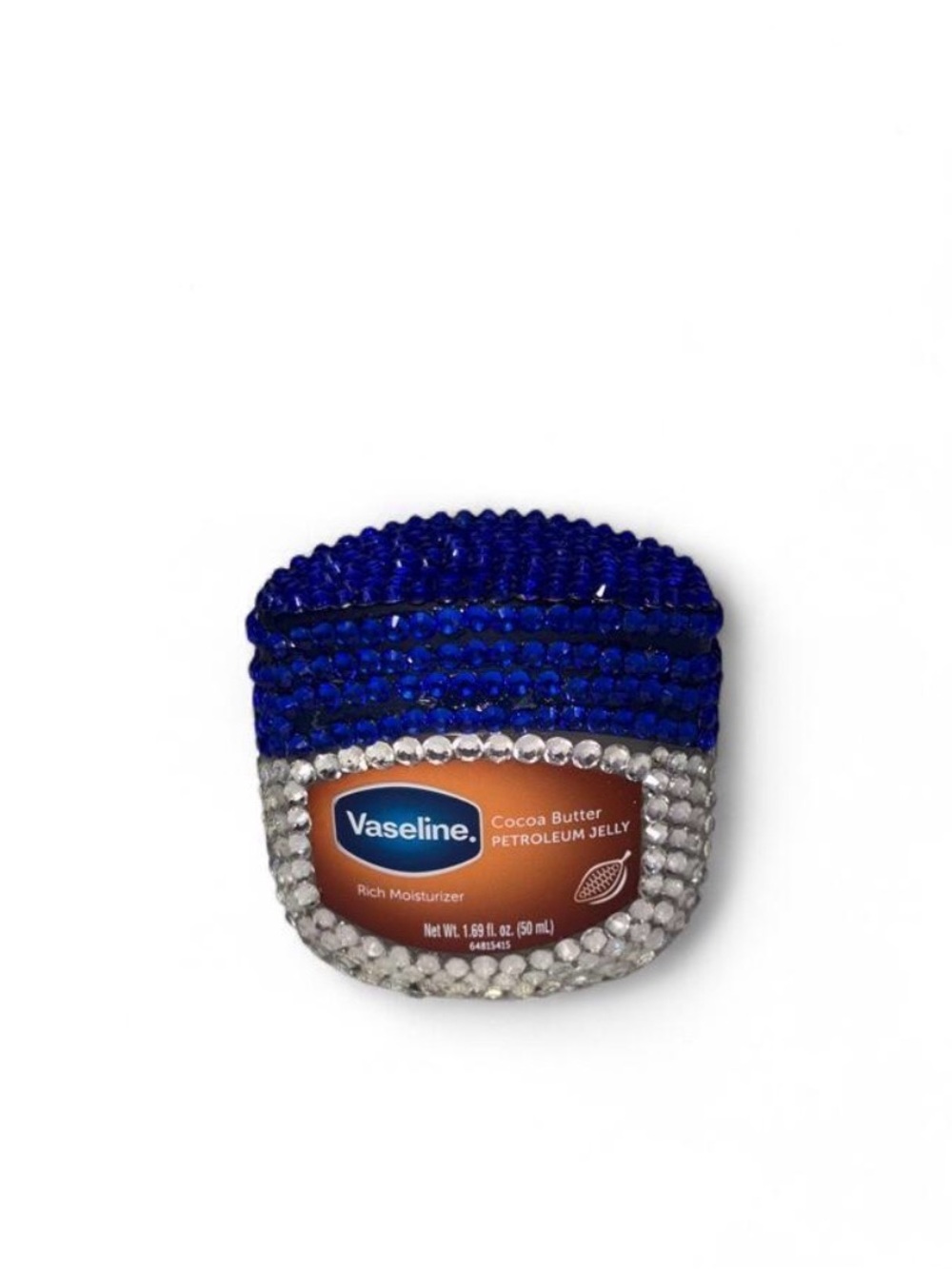 Custom Rhinestoned 1.69 floz Vaseline Cocoa Butter Petroleum Jelly Brand New!